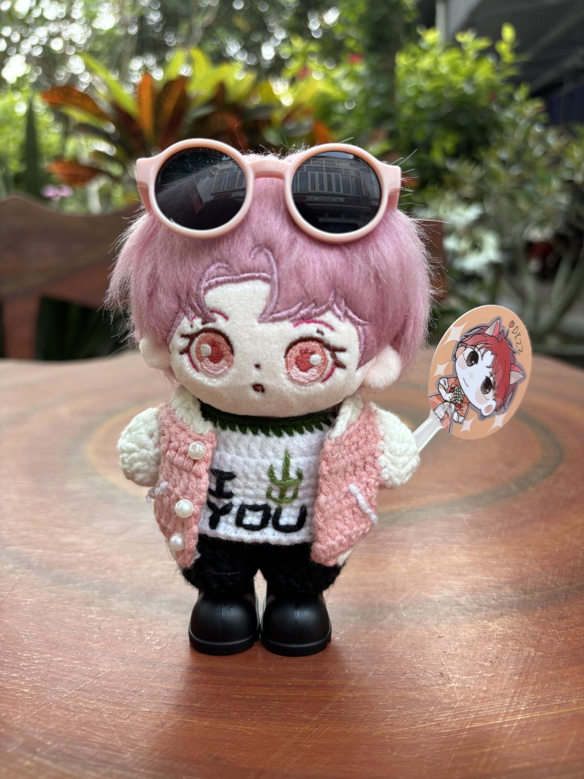 Áo bomber móc len cho doll 10cm và kakadoll